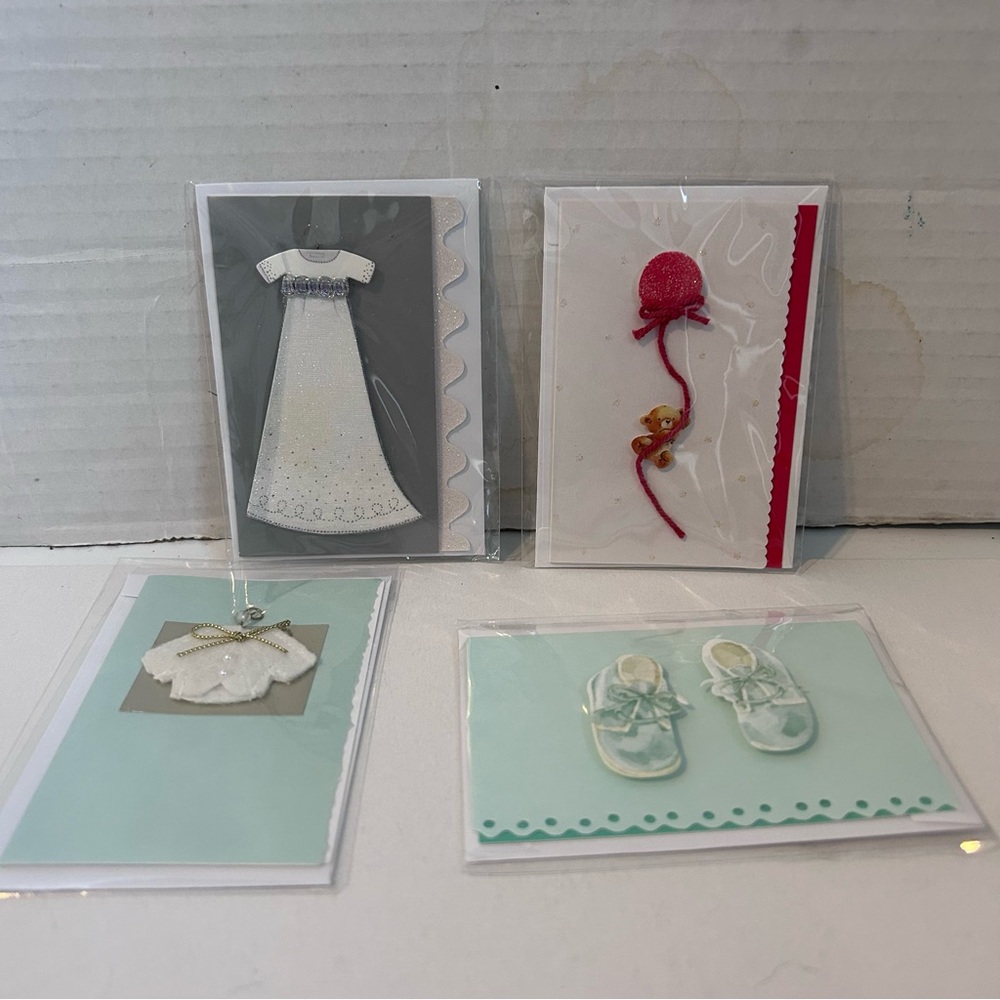 Set of 4 baby themed mini Greeting Cards Set